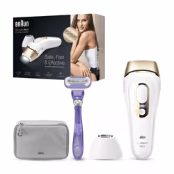 Braun Silk-expert Pro 81677897, Blanc, Or, Lumière pulsée, Abdomen, Arrière de la cuisse, Bikini, Fessiers, Cuisse avant, Int ...