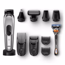 Braun Multigroomer MGK7920 + Organizer gift set Batterie 2,1 cm Mouillé & sec Noir, Argent