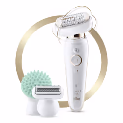 Braun Silk-épil 9 81688638, Blanc, Or, 40 pince(s), Aisselles, Bikini, Cuisse avant, Intérieur des avant-bras, Rasage, LED, C ...