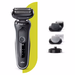 Braun Series 5 50-W4650cs, Rasoir à grille, Blanc, LED, Batterie, Lithium-Ion (Li-Ion), Batterie intégré