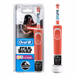 Oral-B Kids Star Wars, Enfant, Normal, Sensible, Noir, Rouge, 2 min, 3 an(s), Batterie