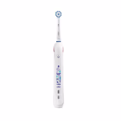 Oral-B Junior Smart, Enfant, Brosse à dents rotative, Soin quotidien, Sensible, Bleu, Blanc, 2 min, Rond
