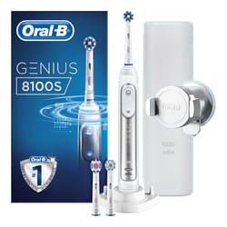 Oral-B Genius 8100S Adulte Argent, Blanc