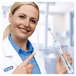 Oral-B Genius 80326257 brosse à dents électrique Adulte Brosse à dents rotative oscillante Argent, Blanc