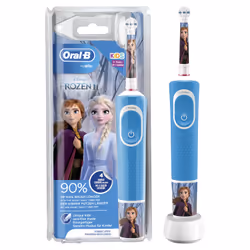 Oral-B Kids 80336293, Enfant, Brosse à dents rotative oscillante, Sensible, Bleu, Blanc, 2 min, 3 an(s)