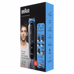 Braun 81705164, Noir, Bleu, 0,5 mm, 2,1 cm, Oreille, Nez, LED, AC/Batterie