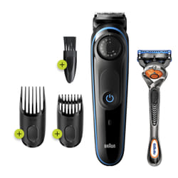 Braun BeardTrimmer 81705178 tondeuse à barbe Batterie 39 2 cm Noir, Bleu