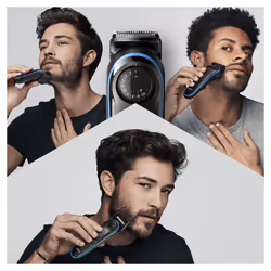 Braun BeardTrimmer 81705178 tondeuse à barbe Batterie 39 2 cm Noir, Bleu
