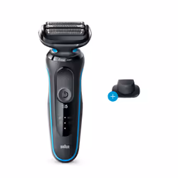 Braun Series 5 50-M1200S, Rasoir à grille, EasyClean, Noir, Bleu, LED, Batterie, Lithium-Ion (Li-Ion)