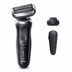 Braun Series 7 70-N1200s, Rasoir à grille, 360° Flex, Acier inoxydable, Boutons, Noir, LED