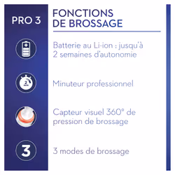 Oral-B Pro 3 3900 Adulte Brosse à dents rotative Noir, Blanc - Vue supplémentaire 5
