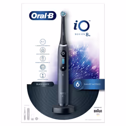 Oral-B iO Series 8s, Adulte, Brosse à dents vibrante, Soin quotidien, Soins des gencives, Sensible, Blanchiment, Noir, 2 min, ...