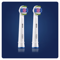 Oral-B 3D White Brossette Avec Technologie CleanMaximiser, Lot De 2, 2 pièce(s), Blanc, CleanMaximiser, Oral-B, 10,9 g, 18 mm