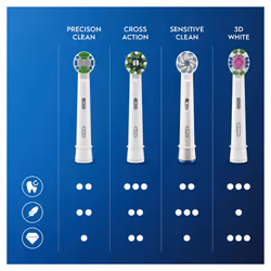 Oral-B CrossAction 80339342 tête de brosses 5 pièce(s) Bleu, Blanc