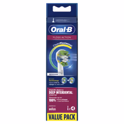 Oral-B FlossAction 80339419 tête de brosses 4 pièce(s) Blanc, Argent