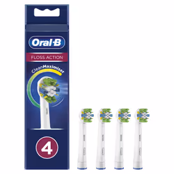 Oral-B FlossAction 80339419 tête de brosses 4 pièce(s) Blanc, Argent