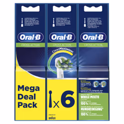Oral-B CrossAction 80339534 tête de brosses 6 pièce(s) Blanc