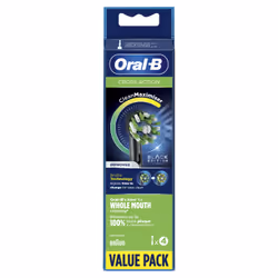 Oral-B CrossAction 80339541 tête de brosses 4 pièce(s) Noir