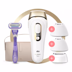 Braun Silk-expert Pro PL5347, Or, Blanc, Lumière pulsée, Aisselles, Arrière de la cuisse, Bikini, Coffre, Cuisse avant, Secte ...