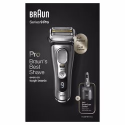 Braun Series 9 Pro 9465CC, Rasoir à grille, 0,05 mm, Noir, Argent, Batterie, Lithium-Ion (Li-Ion), 60 min