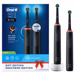Oral-B Pro 3 3900, Adulte, Brosse à dents oscillante, Soin quotidien, Sensible, Blanchiment, 4 x 30 sec, Allemagne, Batterie