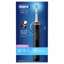 Oral-B 80332156, Adulte, Soin quotidien, Sensible, Blanchiment, Noir, Bleu, 2 min, Allemagne, Batterie