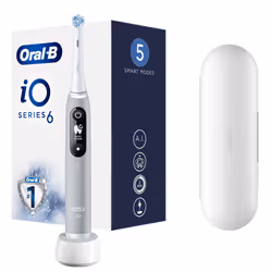 Oral-B iO 80351524, Adulte, Brosse à dents vibrante, Soin quotidien, Soins des gencives, Pouls, Doux, Blanchiment, Gris, 2 mi ...