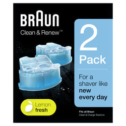 Braun Cartouches De Recharge Clean & Renew CCR, Nettoyant Pour Rasoir Pack De 2