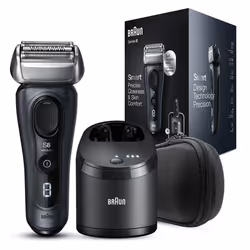 Braun Series 8 8453cc, Rasoir à grille, Sonic, Auto senseur, Noir, Gris, Batterie, 60 min, 1 h