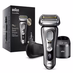 Braun Series 9 9467cc Wet & Dry, Rasoir à grille, Active Quattro Head, Noir, Gris, Chargement, Batterie, Lithium-Ion (Li-Ion)