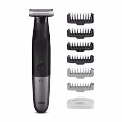 Braun Series X XT5200, Rasoir à grille, Boutons, Noir, Métallique, Énergie, Secteur, Batterie intégré