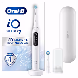 Oral-B iO 7 Blanche Brosse à dents électrique avec 2 brossettes, Adulte, Brosse à dents oscillante, Intense, Soin quotidien,  ...