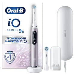 Oral-B iO 9 - Avec Etui de Voyage et Porte Brossette - Rose Quartz - Brosse À Dents Électrique
