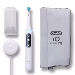 Oral-B iO 7, Adulte, Brosse à dents vibrante, Normal, Blanc, Batterie, Batterie intégré