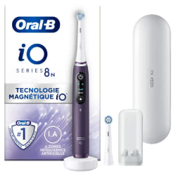 Oral-B iO 8N - Avec Etui de Voyage et Porte Brossette - Violette - Brosse À Dents Électrique