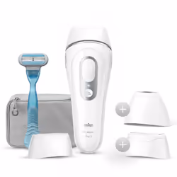 Braun Silk-expert Pro Silk expert Pro 3 PL3221, Argent, Blanc, Lumière pulsée, Royaume-Uni, NE PAS UTILISER sur :• le cuir ch ...