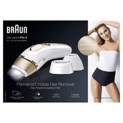 Braun Silk-expert Pro 5 PL5243, Or, Blanc, Lumière pulsée, Secteur, 100 - 240 V, Boîte