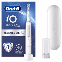 Brosse à dents électrique ORAL-B iO4 connectée - blanche - 4 modes de brossage - 1 Brossette 1 Étui De Voyage
