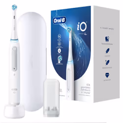 Oral-B iO Series 4 Quite, Adulte, Brosse à dents rotative, Soin quotidien, Sensible, Super sensitive, Blanc, Blanc, Rond