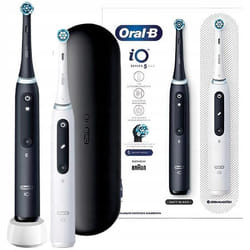 Brosse à dents électrique - Oral-B - iO Series 5 - Pack de 2 noir et blanc - Technologie magnétique silencieuse