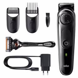 Braun BeardTrimmer 5 BT5342, Lavable, Batterie, Noir