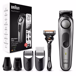 Braun BeardTrimmer 7 BT7320, Lavable, Batterie, Noir