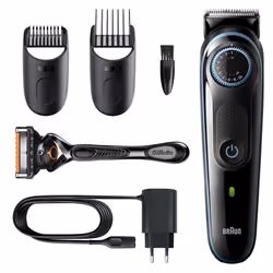 Braun BT3340, Lavable, Batterie, Noir, Bleu