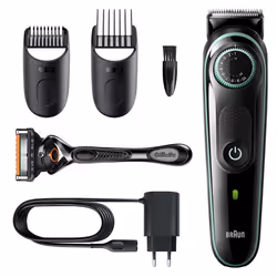 Braun BT3341, Lavable, Batterie, Noir, Vert