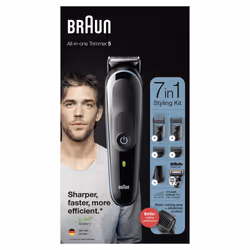 Braun All-in-one MGK5345, Lavable, Batterie, Noir, Bleu