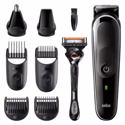 Braun All-in-one MGK5360, Lavable, Batterie, Noir, Gris