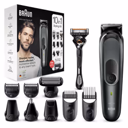 Braun All-in-one MGK7321, Lavable, Batterie, Noir, Gris