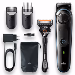 Braun BeardTrimmer 5 BT5341 Batterie 39 2 cm Noir, Bleu