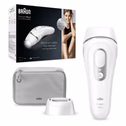 Braun Silk-expert Pro Silk expert Pro 3 PL3020, Argent, Blanc, Lumière pulsée, Royaume-Uni, Secteur, 100 - 240 V, Boîte