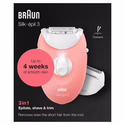 Braun Silk-épil 3 -277 20 pince(s) Blanc, Rose